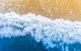 Ocean waves beach yellow blue - a view of the ocean free wallpaper