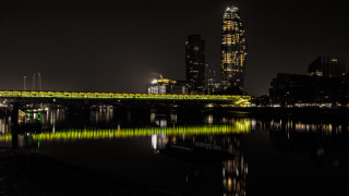 Bridge city night lights river 2 - lightroom free wallpaper