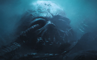 Giant creature underwater light bubble - in the water free wallpaper