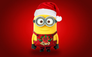 Minion santa glasses bell christmas - a minion free wallpaper