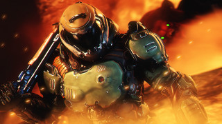 Futuristic soldier flaming armor battle - unreal engine 5 quality free wallpaper
