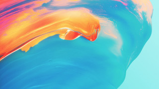 Colorful liquid wave bright orange - abstract brush stroke free wallpaper for desktop