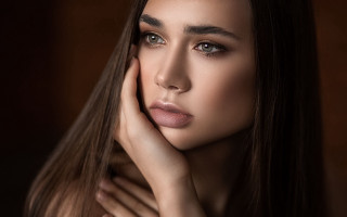 Woman long hair pink lip 2 - a pink lip free wallpaper