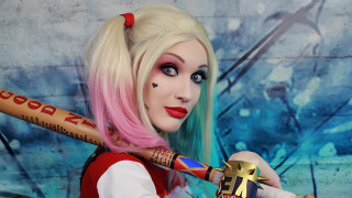 Woman baseball bat makeup wig - cosplay free wallpaper