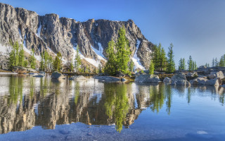 Mountain lake forest bridge city 2 - a mountain range free wallpaper