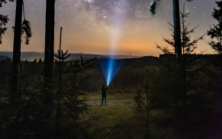 Forest flashlight starry sky night - astrophotography free wallpaper