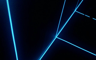 Black room blue light clock - space free wallpaper