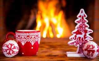 Coffee christmas fireplace winter erdn - decorated free wallpaper