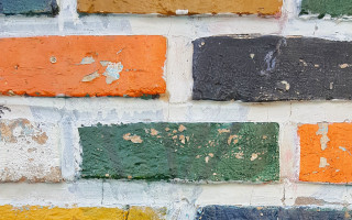 Brickwall painted clock neo fauvism - neofauvism free wallpaper