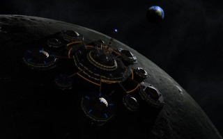 Moon station blue planet eve - atmosphere free wallpaper