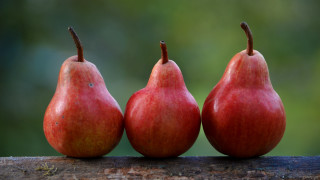 Three pears wooden surface blurry - a wooden surface free wallpaper