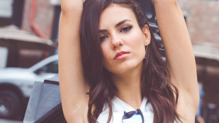 Woman white shirt tie black - alexis simon belle free wallpaper