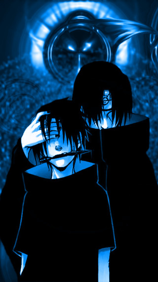 Couple people blue light black - anime free wallpaper for mobile