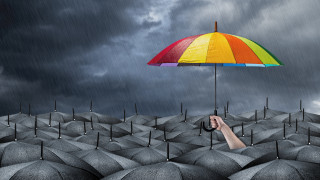 Colorful umbrella group rain black - a hand holding free wallpaper