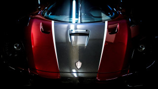 Red sports car chrome hood - shiny free wallpaper