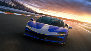 Blue sports car race track 15 - dramatic free wallpaper for desktop