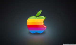 Colorful apple logo black green - a colorful apple logo free wallpaper