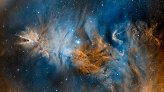 Star cluster blue yellow space - a large star cluster in the sky free wallpaper