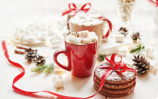 Hot chocolate cookies christmas decorations - a cup free wallpaper
