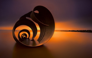 Sculpture water sunset spirals landart - the middle of a body free wallpaper