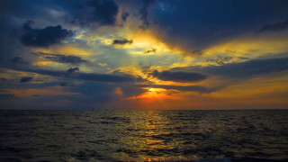 Sunset ocean clouds reflection horizon - the horizon free wallpaper