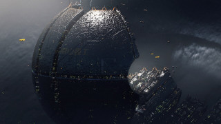 Futuristic city night sky massive - a futuristic city free wallpaper
