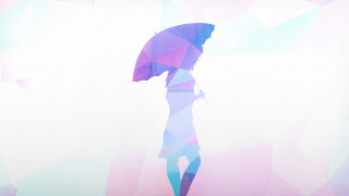 Woman umbrella pink blue pattern - an umbrella free wallpaper