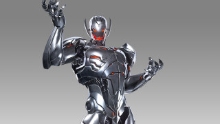 Robot armor glowing gradient helmet - a pose free wallpaper for desktop