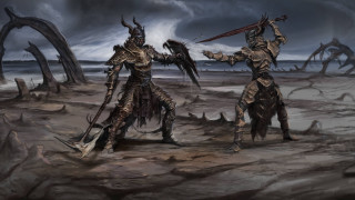 Desert armor men swords dark - a dark cloud in the sky free wallpaper