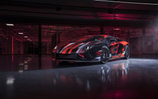 Red black sports car digital - a black floor free wallpaper