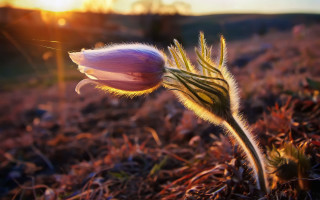 Flower bud sunset field bokeh - a field of grass free wallpaper