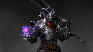 Dark knight purple light sword - his hand and a sword free wallpaper