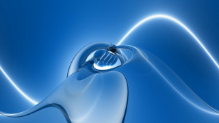 Blue swirl abstract sculpture mandelbrot - a white center free wallpaper