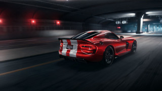 Red sports car tunnel night 3 - a tunnel free wallpaper