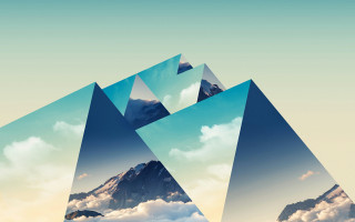 Mountains clouds geometric abstract poster - brazier free wallpaper for desktop