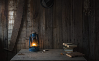 Blue lantern wooden table books - a wooden table next free wallpaper