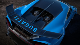 Blue sports car bugatti hood - hyper detail free wallpaper