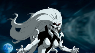 Cartoon whitehair blackbody angry fullmoon - a black body free wallpaper