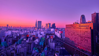Tokyo sunset cityscape mountain ferris - sky in the foreground free wallpaper