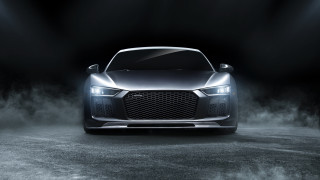 Dark foggy car 3d render - fog free wallpaper