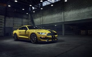Yellow mustang cobra digital rendering - matte finish free wallpaper