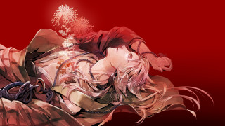 Woman red background beads jewelry - a red background behind her free wallpaper