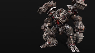 Robot red light armor mecha - the dark room free wallpaper