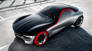 Futuristic car red rim black - a black body free wallpaper