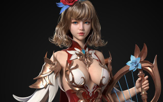 Cosplay woman archer rose armor - chen rong free wallpaper