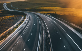 Highway sunny day ultrafine bridge - a highway free wallpaper