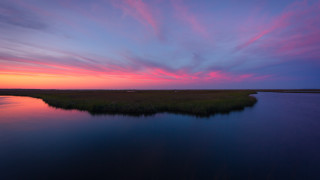 Sunset marsh water grassy sky - betye saar free wallpaper
