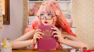 Pink hair glasses reading cosplay - a doll free wallpaper