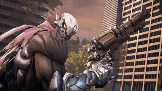 Armor man city gun concept - a man in armor holding free wallpaper