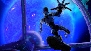 Robot flying earth space station - a robot free wallpaper